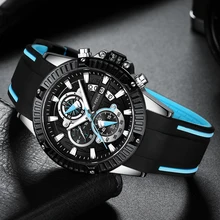 Мини фокус кварцевые часы для мужчин силиконовый ремешок армейские Спортивные Хронограф наручные часы для мужчин часы Relogios Masculino 0244G0. 3