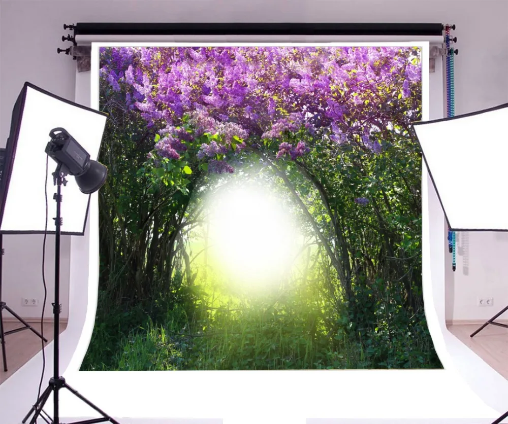 Laeacco Magic Spring Forest Flowers Branch Grassland Photography Backgrounds For Photo Studio Vinyl Custom Photo Backdrops Props