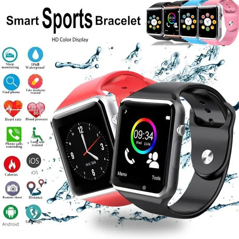 

Women men Smartwatches Sport With Camera Support SIM Card Call Intelligent Remind Bluetooth Fashion Smart Watch Android IOS