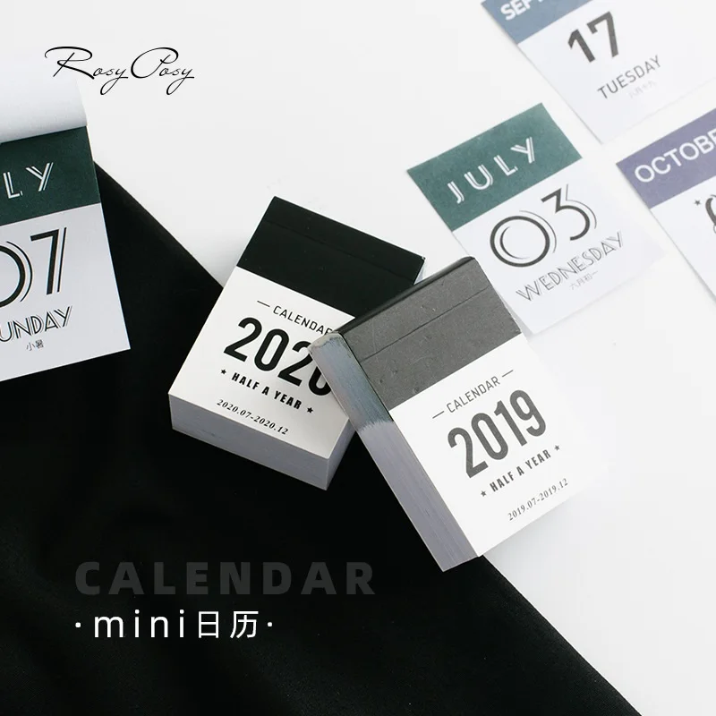 

New 2020 Mini Half Year Calendar Daily Weekly Schedule Planner Memo Pad DIY Handbook Sticker Label 2019/2020