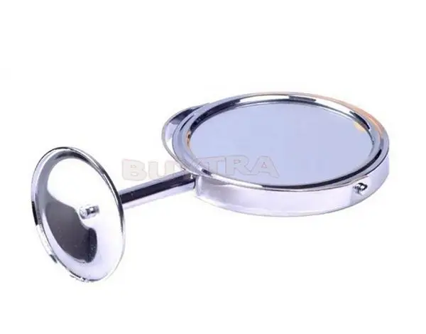 

Stainless Steel Holder Cosmetic Bathroom Double-Sided Desk Makeup Mirror Dia 8cm Make Up Mirrors Women Ladies Home Office Use