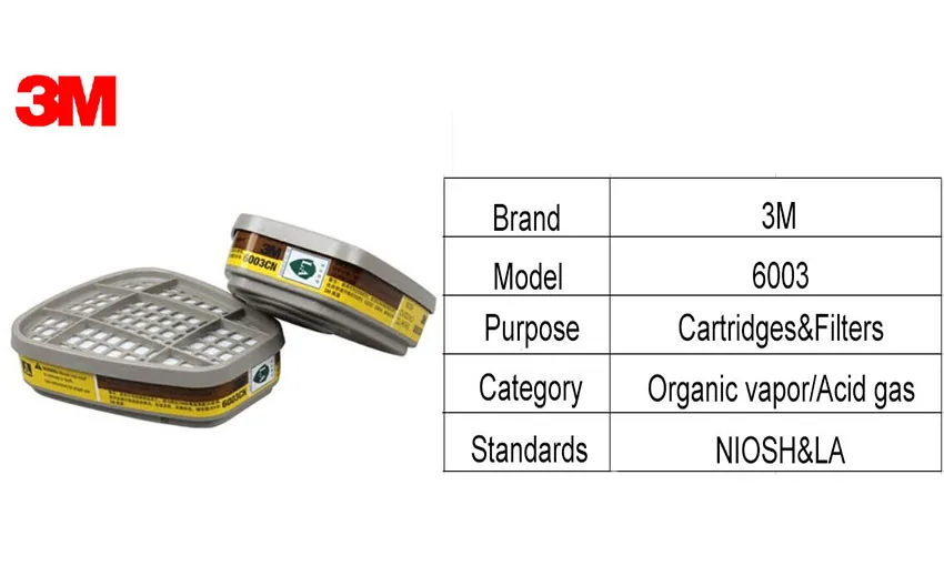 3 м 6003 химический респиратор анти органический пар/кислотный газ респиратор защиты дыхательных путей NIOSH и LA утвержден LT070