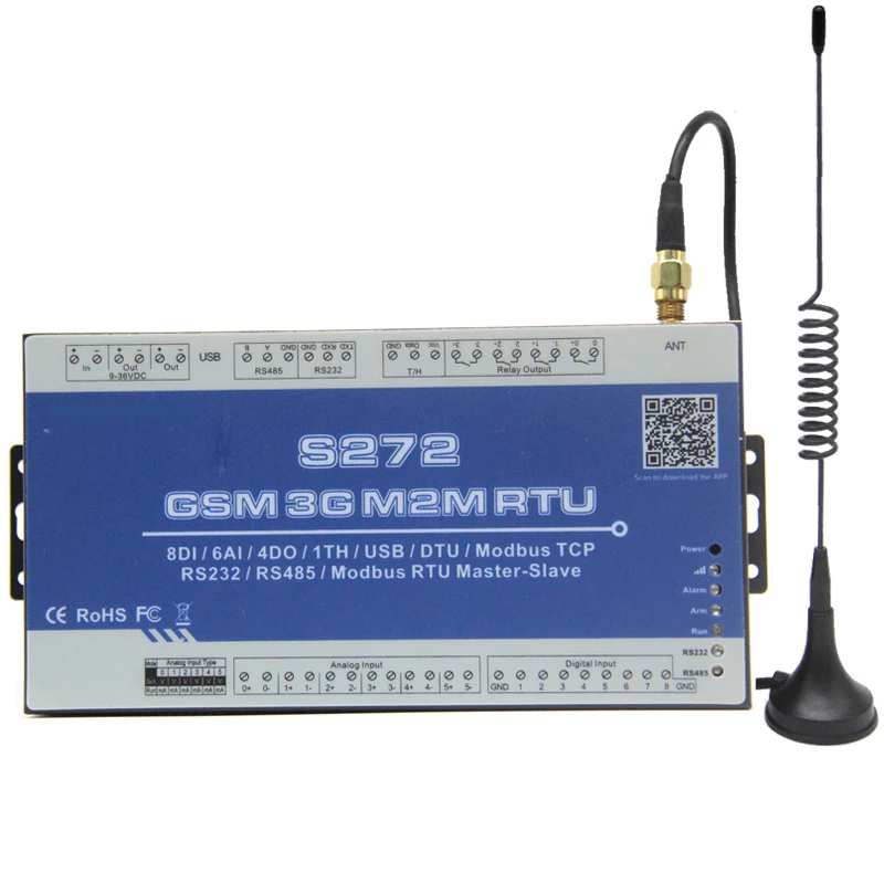 

Wireless GSM RTU Intelligent Agriculture Irrigation Monitoring System in-built Watchdog Supports SMS APP Alarm 8DIN 6AIN 4Relay