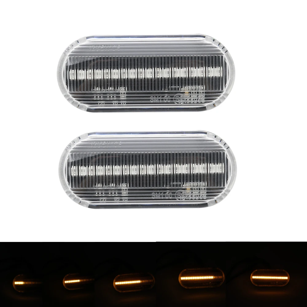 

2x Dynamic LED turn signals led flowing water Side marker light For Bora Golf 3/4 Passat 3B Polo 6N from Sharan VentoT5