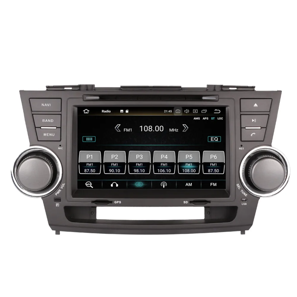 Clearance Android 9.0 Octa Core 4GB RAM Car DVD Multimedia Player GPS Navigation For Toyota Highlander 2008-2013 Radio Stereo Head Unit 5