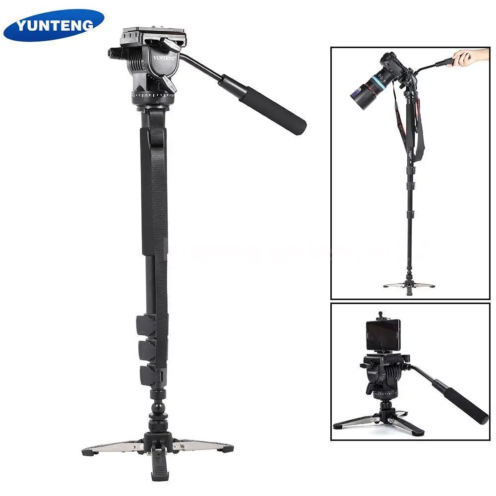 

Yunteng 588 for Canon Nikon Sony Phones DSLR Camera DV Camcorder Photography Tripod Monopod Fluid Drag Head Update of VCT-288