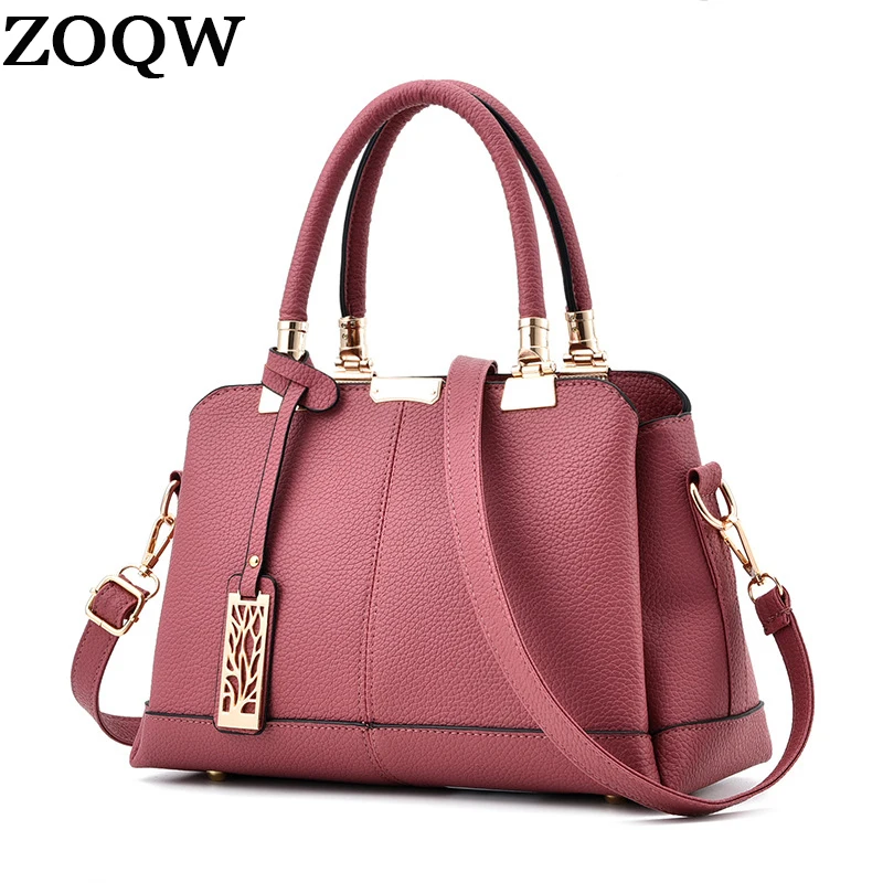 ZOQW European Women Leather Handbags PU Ladies Handbag Business Casual