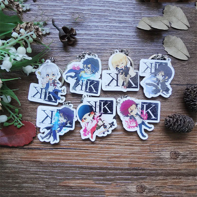 

1pcs K Project Yashiro Kuroh Yata Keychains Italian Russian Pendant Gift llavero Present Portachiavi Collection