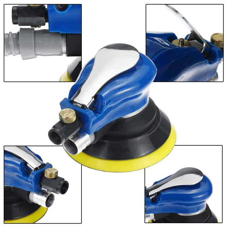 

5 Inch Air Orbital Sander Dual Action Sander Pneumatic Orbit Polisher Grinding Sanding Tools with Sanding Discs Pad