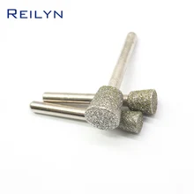 Reilyn алмазный шлифовальный хвостовик 6 мм размер точки 6 мм-16 мм зернистость 60# металлический пилинг Алмазный Камень Шлифовка нефрита точечная полировка