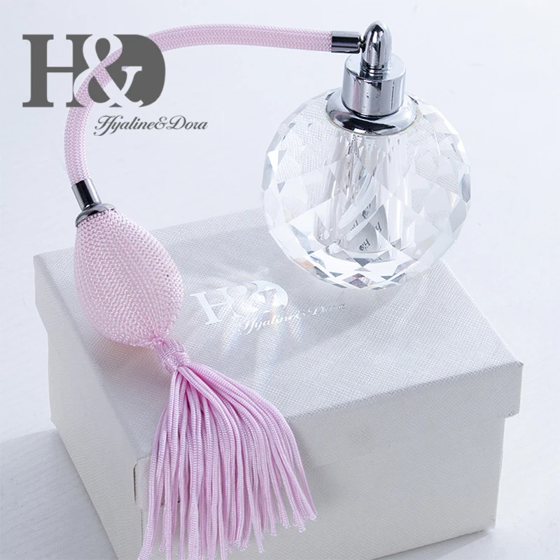 H& D 10 мл Винтажный стиль многоразовый пустой кристалл флакон духов розовая лампа с кисточкой распылитель коллекционный подарок для леди