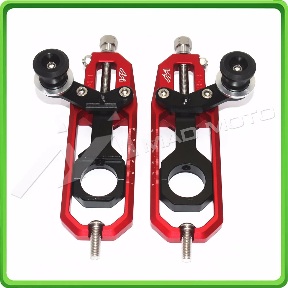 Motorcycle Chain Tensioner Adjuster with spool fit for Suzuki GSXR 600 GSX-R 750 2006 2007 2008 2009 2010 Red & Black (1)