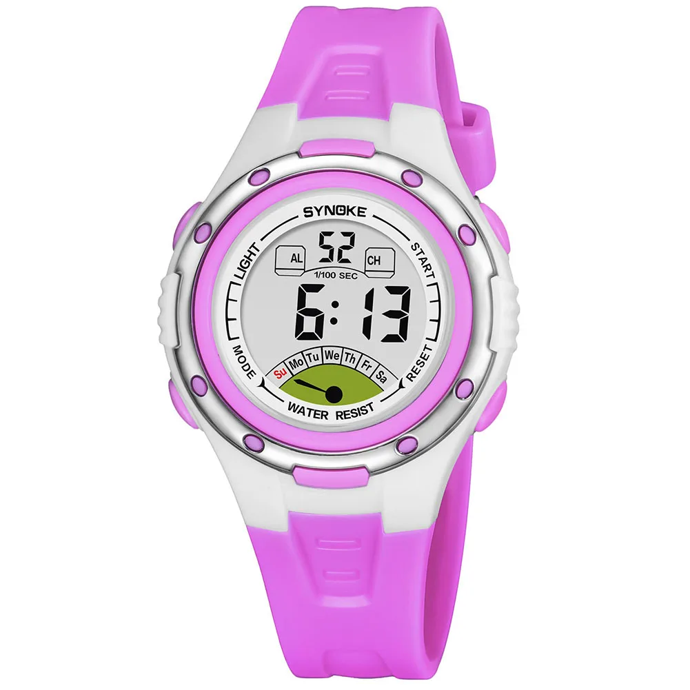 

Kids Student Waterproof Watch LED Digital Alarm Date Wristwatch Rubber Band Watches LL@17