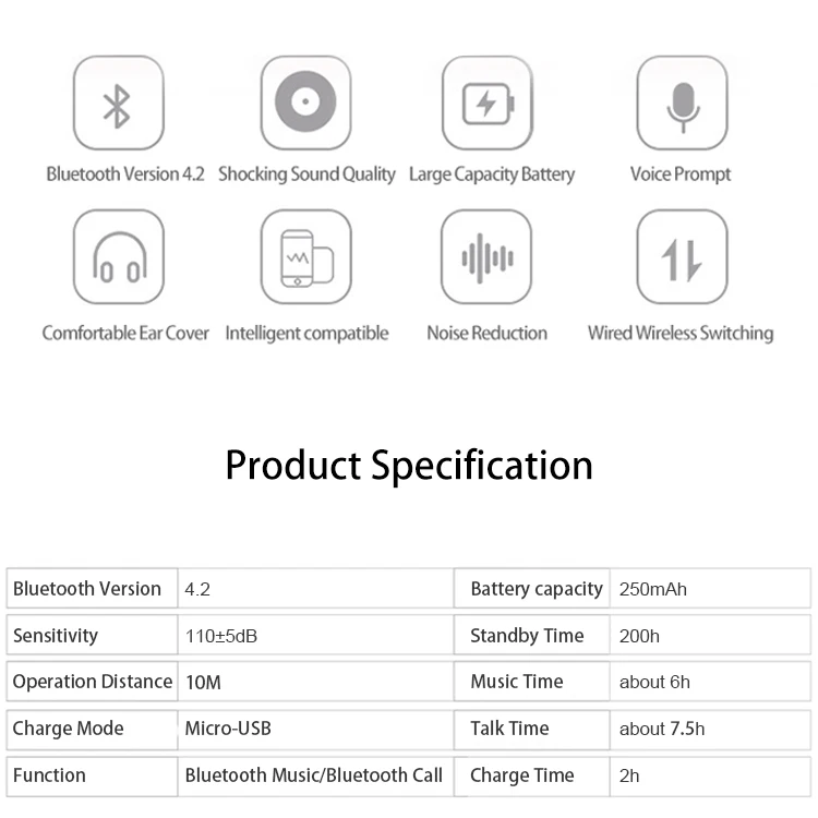 Модные Bluetooth 4,2 Беспроводные стереонаушники складное кожаное оголовье шумоподавление Hifi бас гарнитура Поддержка TF карта