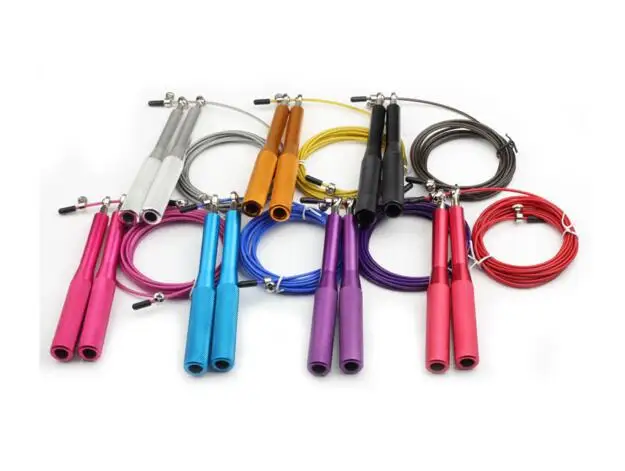 

Retail Adjustable Crossfit Speed Ball Bearing Aluminum Handle Stainless Steel Cable Sport Skipping Jump Rope