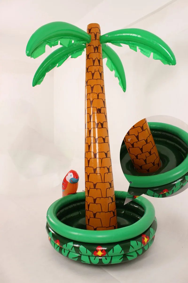 180 см Надувные Palm Tree с попугаем кулер Ice Bucket бассейн вечерние аксессуары Подставки Под Напитки бар напитков кокосовой пальмы игрушки