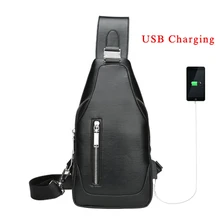 Мужская сумка через плечо мужская сумка через плечо из искусственной кожи Сумка через плечо деловая сумка-мессенджер Мужская зарядная сумка с USB зарядкой