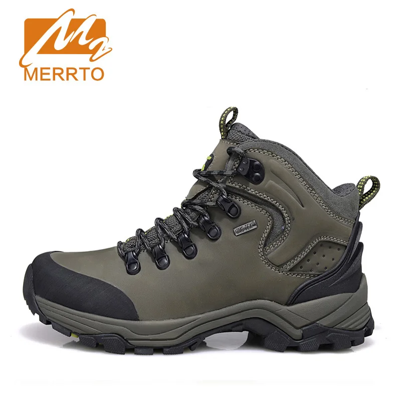 

MERRTO Brand Man Genuine Leather Waterproof Hiking Boots Outdoor Hiking Shoes For Men Breathable Walking Trekking Shoes