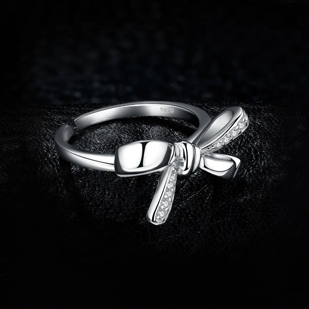 JewelryPalace модный кубический цирконий бантом обещание Регулируемая кольцо 925 пробы