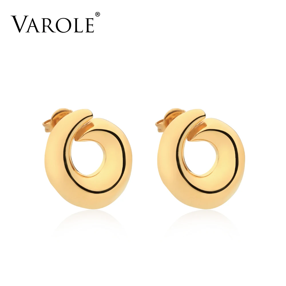 

VAROLE Lovely Small Hoop Earrings Solid Gold Color Earings Stainless Steel Circle Earrings For Women Jewelry Brincos