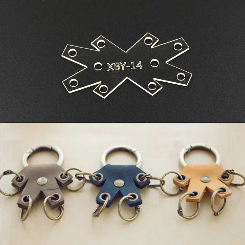 1PCS DIY Acrylic Leather Creative Keychain Template
