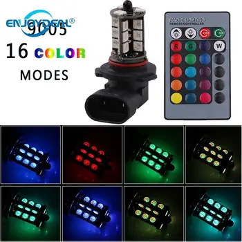 

5050 SMD 27 Led RGB Super Bright Car Fog Light Daytime Running Light Headlight Lamp Led Light Bulb Set Kit W/Control