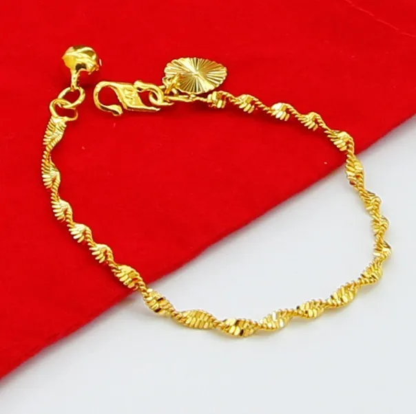 JH025 24k gold plated baby bracelet /bangles ,new jewelry , fashion chain bracelets /boys girls