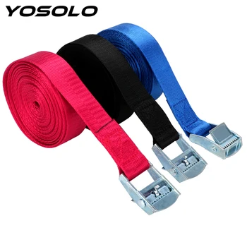 

YOSOLO 5m Car Tension Rope Luggage Fixed Strap Cargo Roof Rack Lashing Straps Ratchet Tie Belt With Buckle Stowing Tidying
