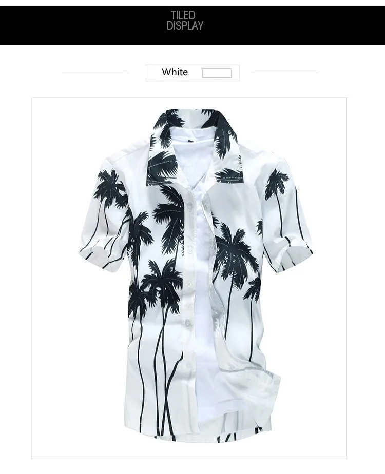 2019 новые летние модные свободные Camiseta Masculina с коротким рукавом плюс размеры принт короткий рукав рубашка с цветочным принтом для мужчин
