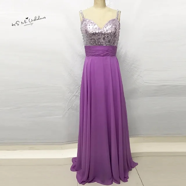 Robe Demoie D Honneur Purple Bridesmaid Dresses Long 2017 Sequin Robe Demoie D Honneur Purple Bridesmaid Dresses Long 2017 Sequin Silver Wedding Party Dress Chiffon