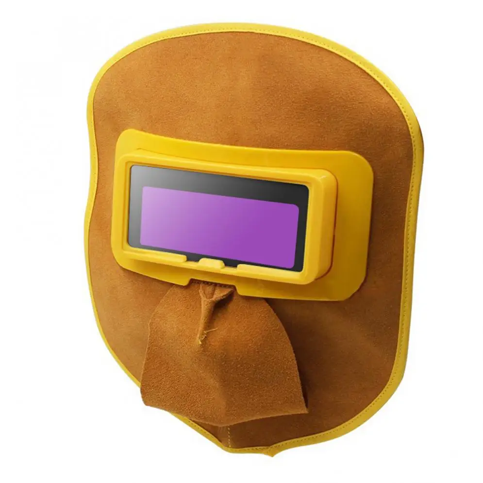 

Welding Eyes Mask Helmet Welder Goggles Leather Mask with Solar Power Auto Darkening Filter Lens Hood