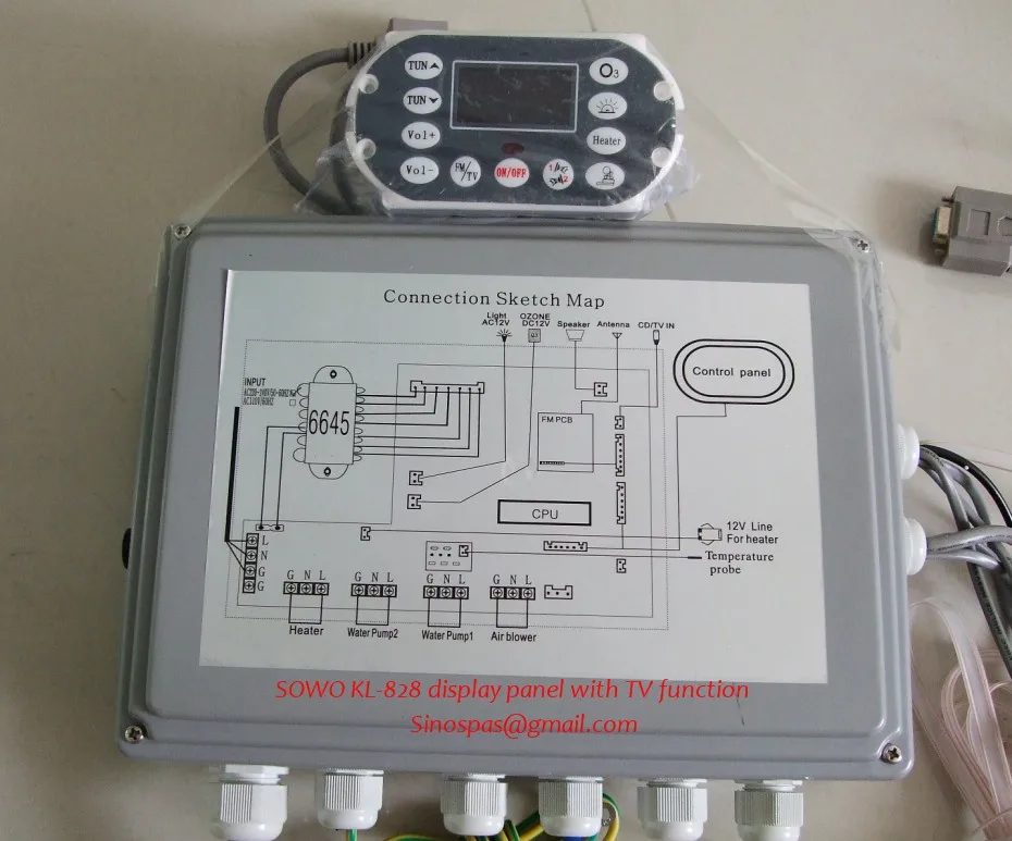 

Chinese bath massage bathtub controller with TV function Bath controller box + controller display panel for YUEHUA MESDA
