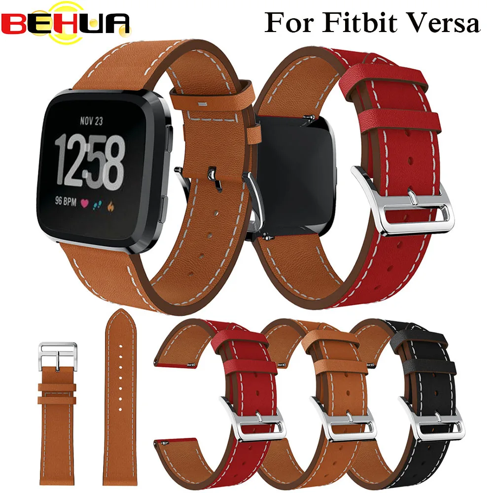 Genuine Watchband For Fitbit Versa Smart Watch Leather Strap