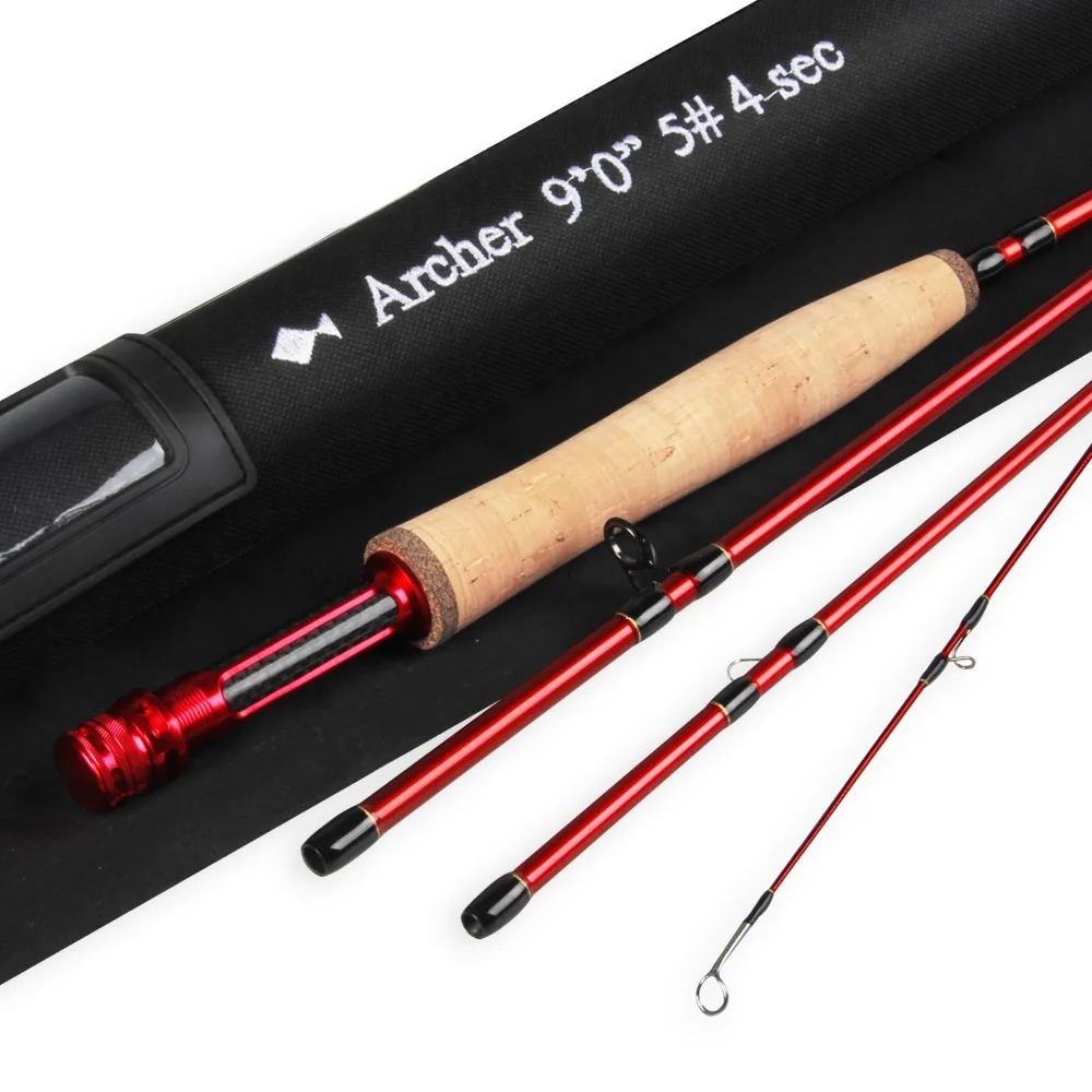3/4/5/8WT Fly Rod 9FT Fast Action Carbon Fiber Fly Fishing Rod & Cordura Tube 