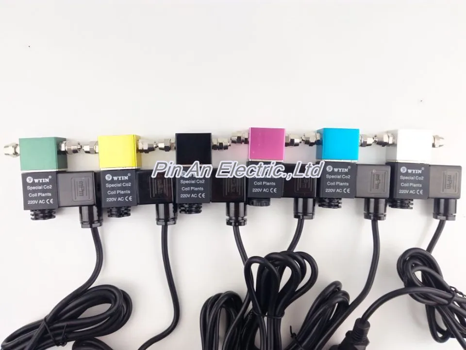 

US plug 220-240V 50HZ Silver CO2 DIY Aquarium System Magnetic Solenoid Valve Regulator