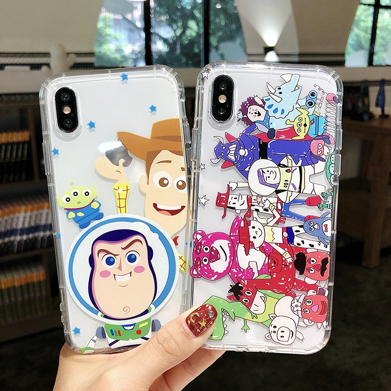 

Exhard Phone Case For iPhone XR XS Max 7 8 Plus Case Toy Story For iPhone X 6 6s Plus Cover Silicone transparent Fundas Coque