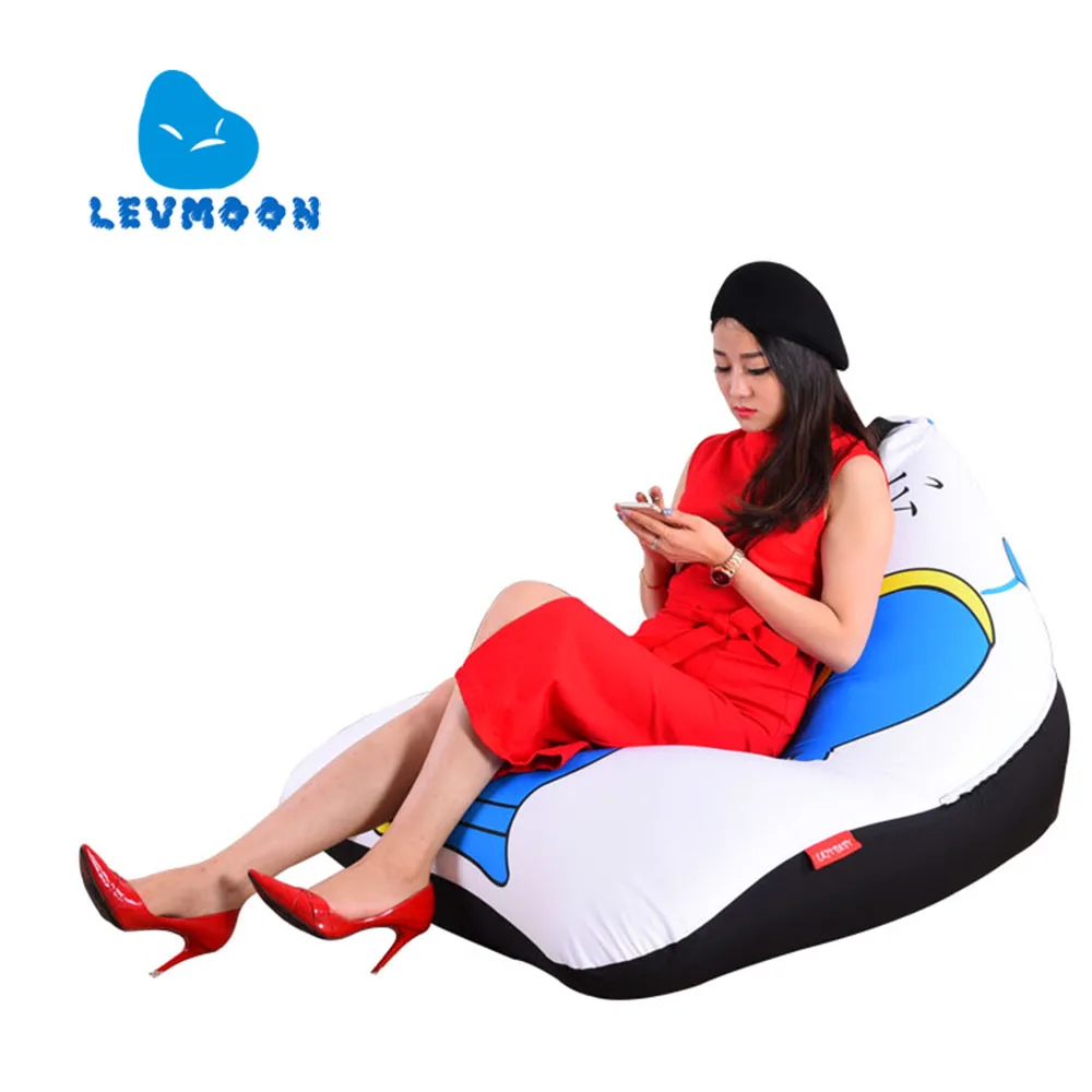 cheap LEVMOON Beanbag Sofa Chair Messire Seat zac Shell Comfort Bean Bag Bed Cover Without Filler Cotton Indoor Beanbag Lounge Chair