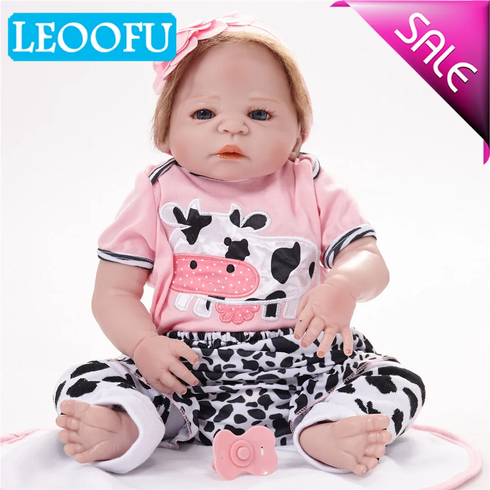 

LEOOFU 55cm 22inch soft reborn baby dolls silicone baby toy Christmas gifts surprice new Year's gift silicone reborn dolls