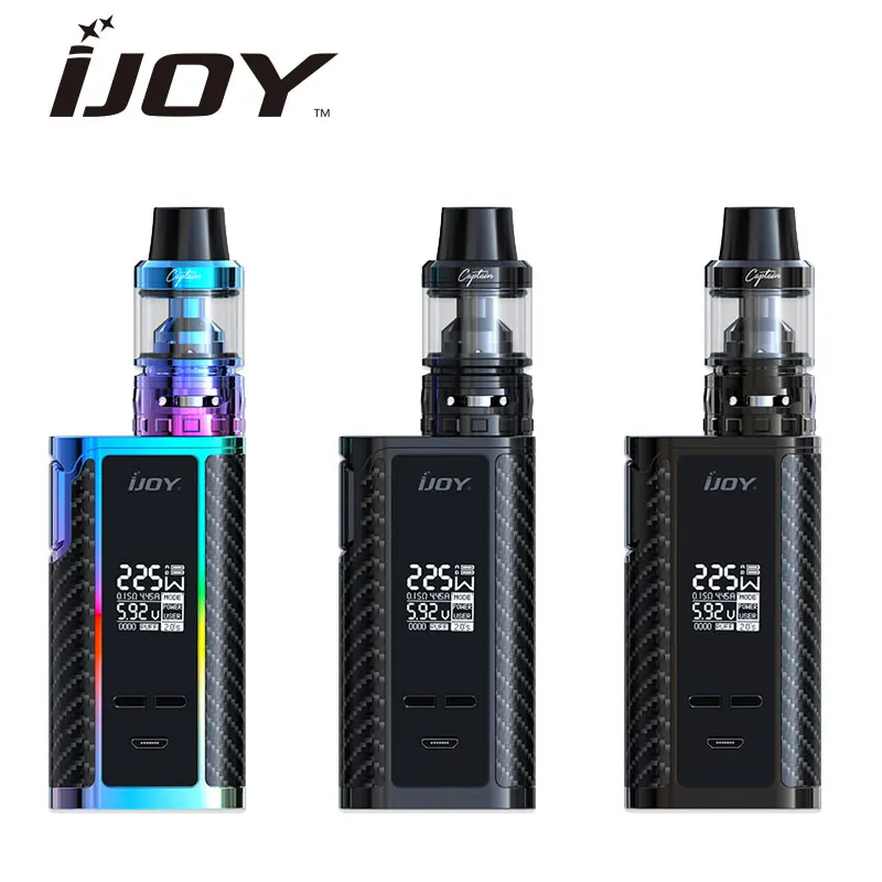 

Original 225W IJOY Captain PD1865 TC Kit Max Power 225W IJOY Captain PD1865 TC Mod with 4ml Captain S Subohm Tank E-cig Vape Kit