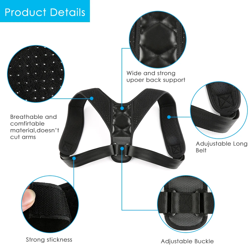 

Male Female Adjustable Magnetic Posture Corrector Corset Back Brace Back Belt Lumbar Support Straight Corrector