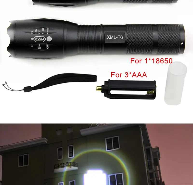 CREE XML E17 T6 Torch Flashlight 2000LM Waterproof Ultra Bright Tactical LED Flash Light Hunting Riding Lamps AAA 18650 (10)