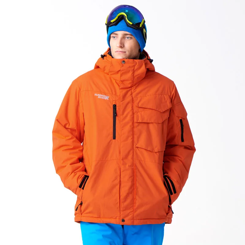 تشغيل نهر العلامة التجارية سترة مضادة للماء للرجال تزلج البدلة مجموعة الرجال على الجليد سترة الذكور تزلج الملابس # A3268