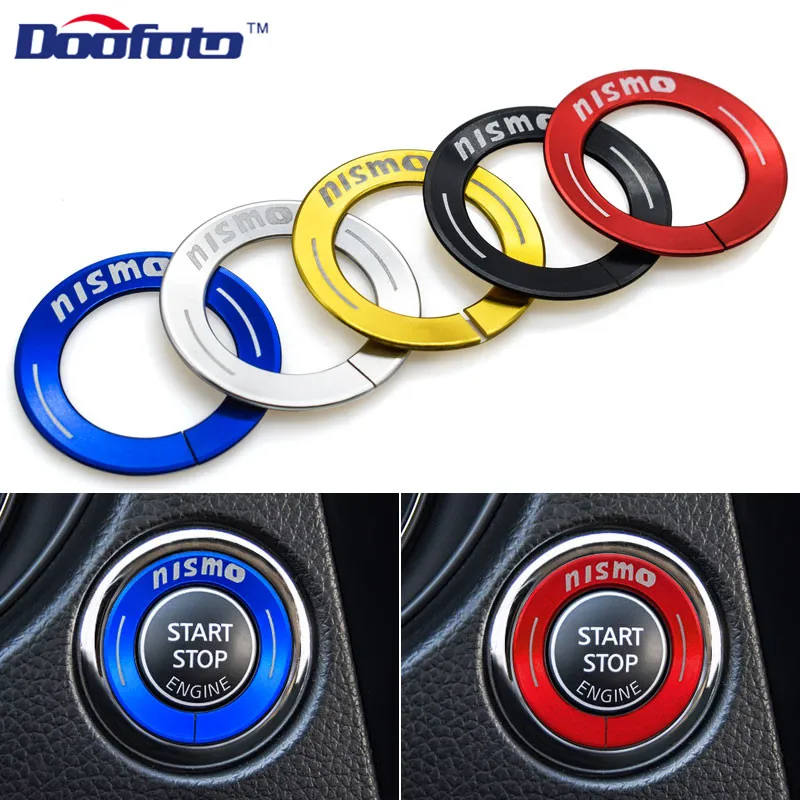 

Doofoto Car Styling Interior Decoration Logo Accessory Start Stop Engine Button Rings Case For Nissan Nismo Qashqai X-Trail Ring