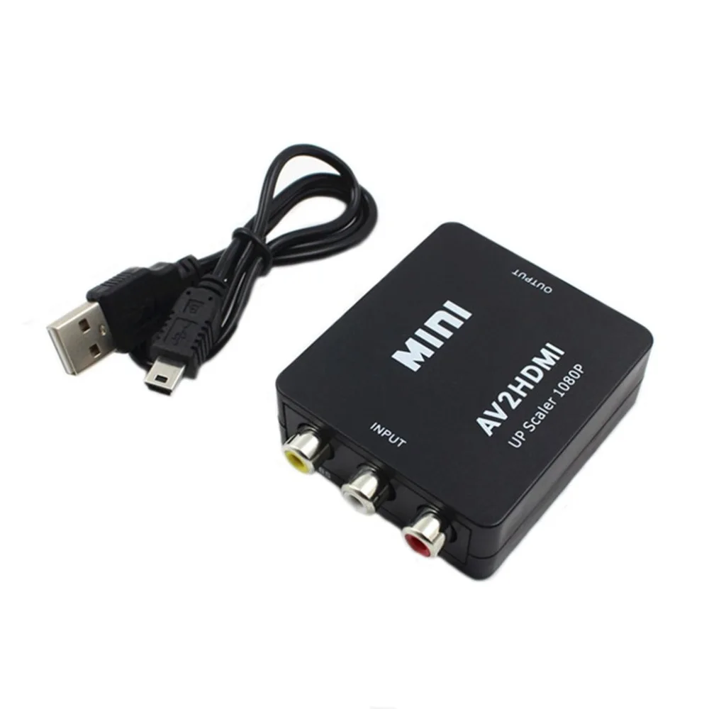 HDMI адаптер P мини RCA AV VGA к 1080 AV (CVBS) Композитный видео FL/FR стерео аудио HDMI конвертер с USB кабель для ПК