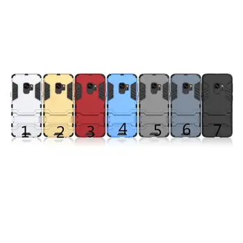 

50pcs/lot New Arrival Hybrid 2 in 1 Hard PC +TPU Phone Back Cover Case For Samsung Galaxy S9 With Stand Flexible Armor