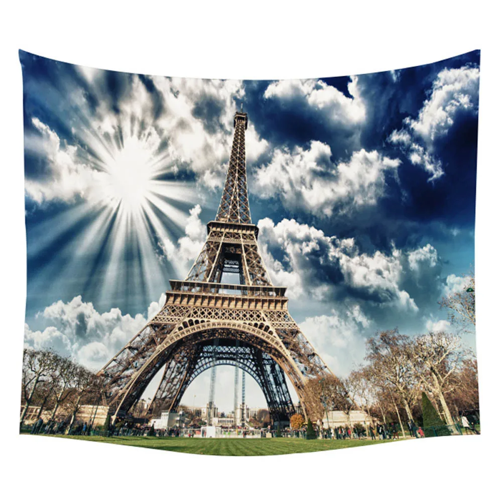 Башня Парижа домашний Декор стены искусства Парижа ориентир город ночной вид современный fFashion гобелен навесной пляж полотенце