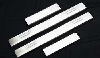 

Car Accessories For Kia RIO K2 Door Sill Plates Scuff Guards Pedal Trim Threshold Strip Protector Car Styling Stickers 2010 2014