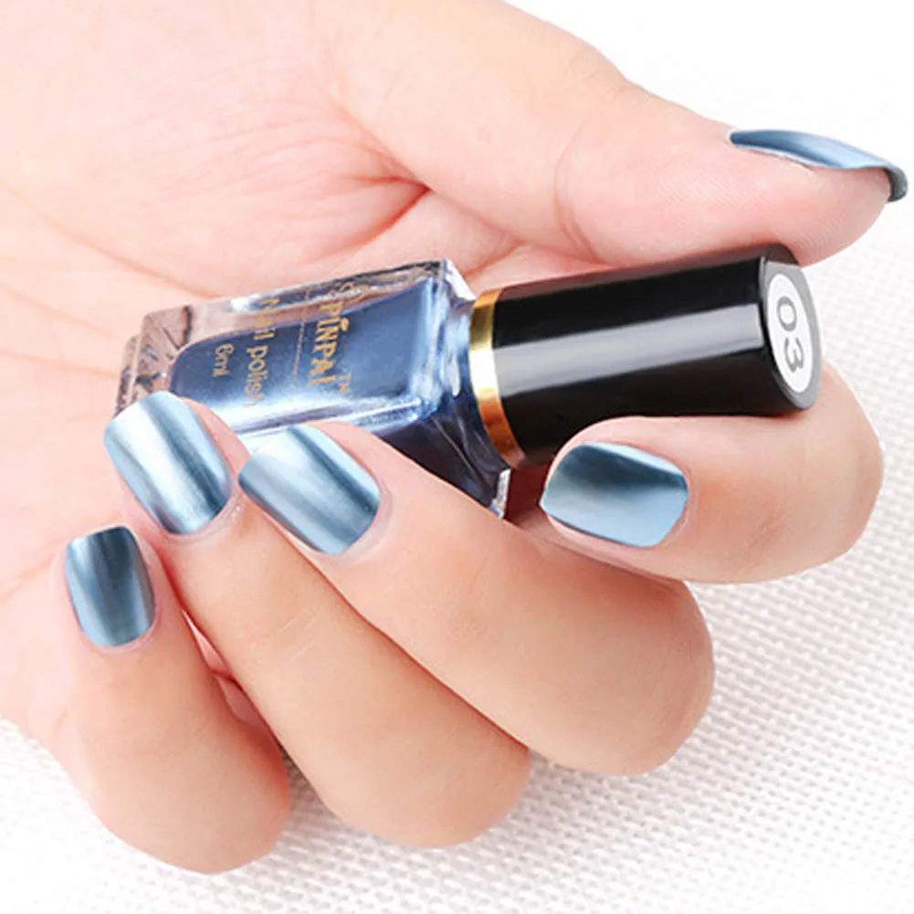 Colorful Mirror Effect Metal Nail Polish 6ml Shinny Metallic Nail