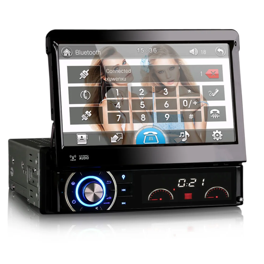 Автомобильный DVD проигрыватель 7 дюймовая однодиновая GPS навигация с выдвижным