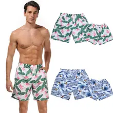 Пляжные повседневные шорты с принтом для папы и сына, шорты для плавания для мужчин, детские купальные плавки, плавки для серфинга, Шорты для плавания